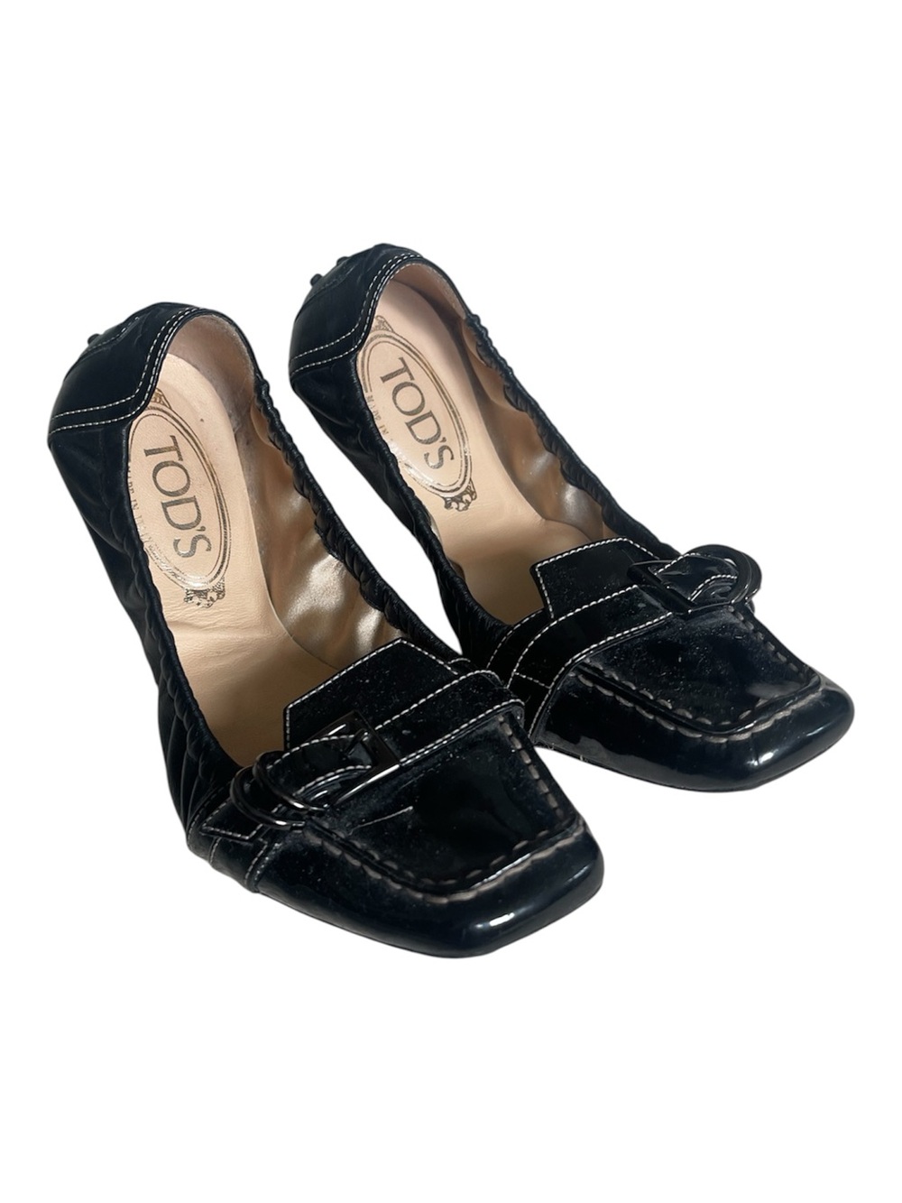 TOD'S Black Patent Leather Ballet Flats